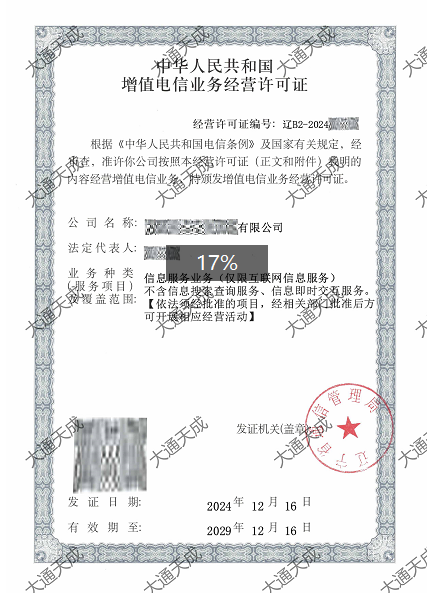 ICP許可證證書案例